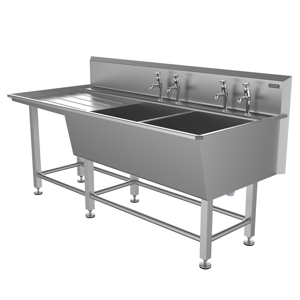 Double bowl single drainer stainless steel belfast sink