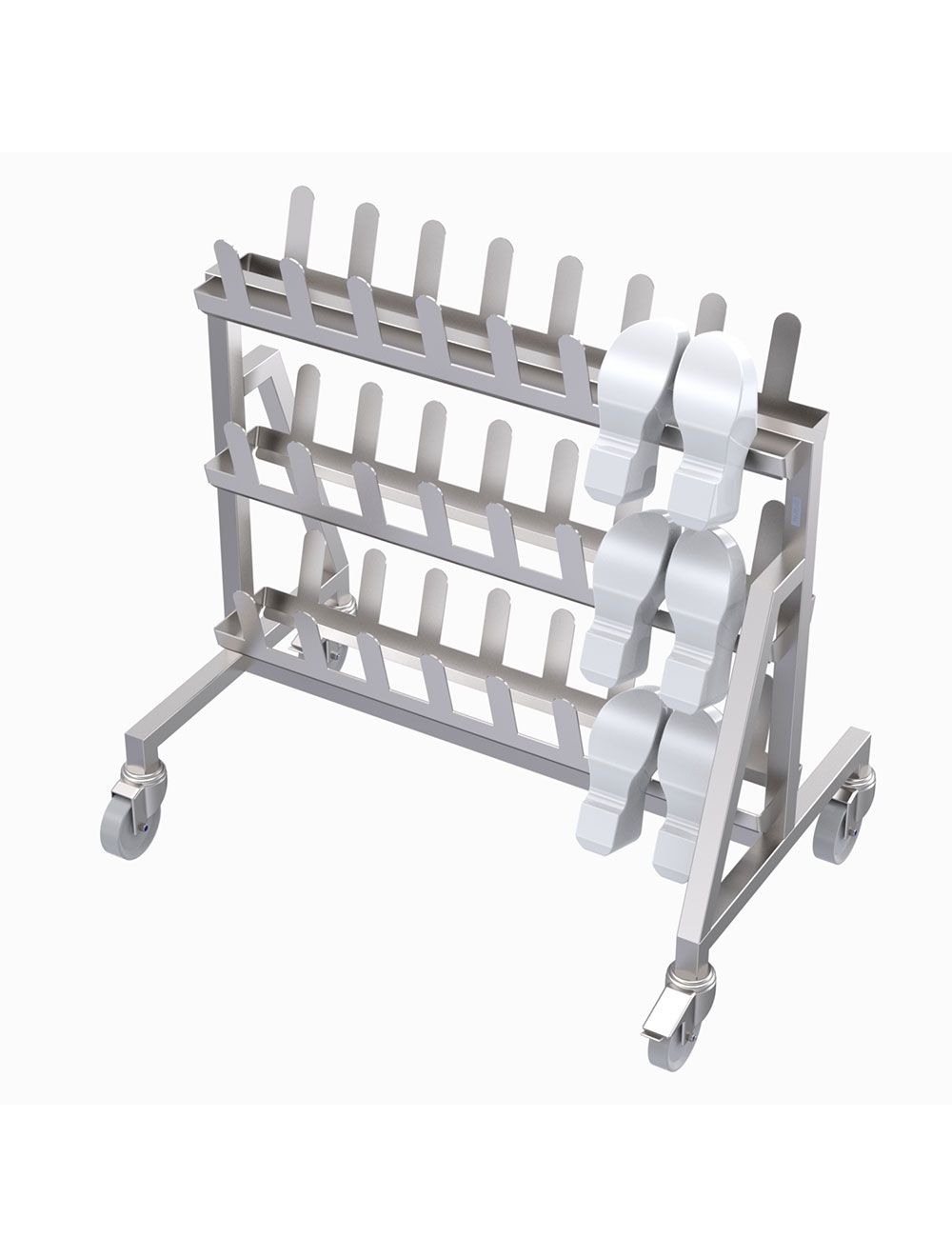 Mobile Double Sided Shoe Rack