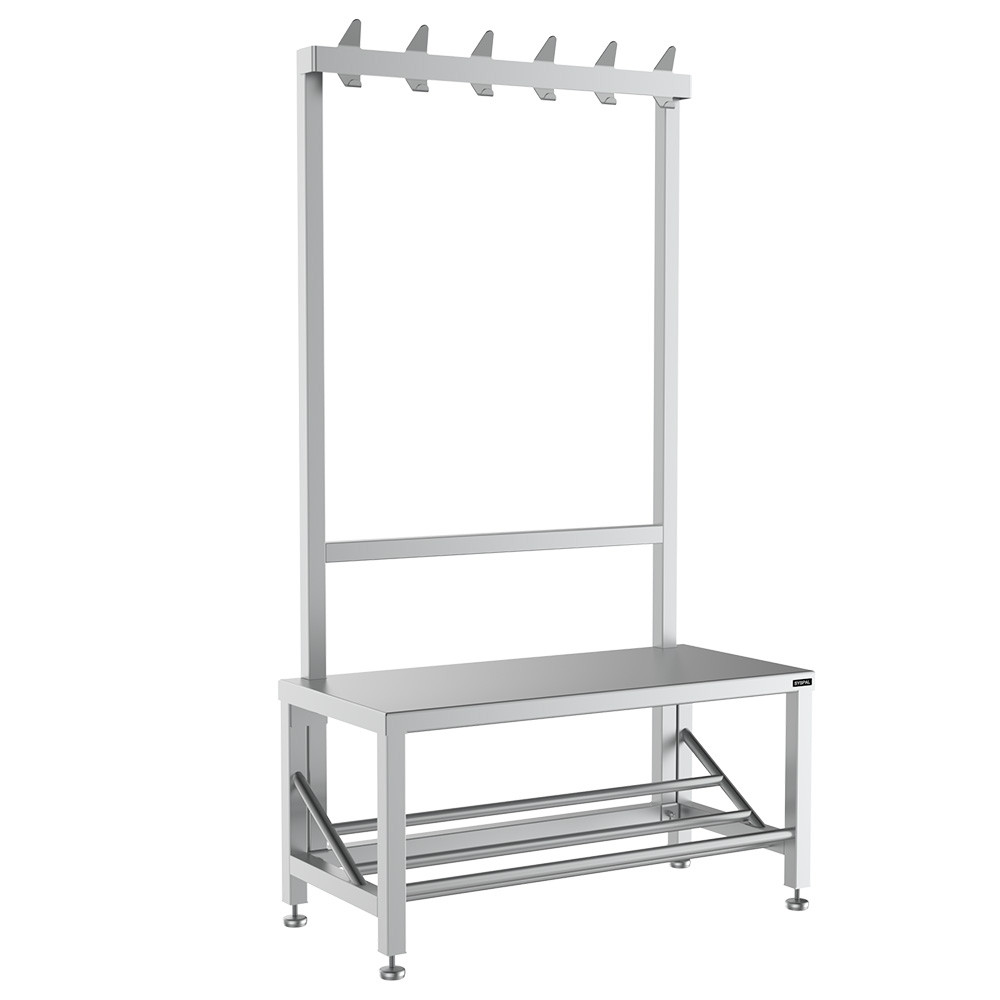 Single Sided Changing Room Bench With Coat Hook Rail