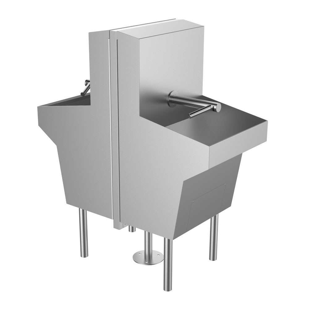 Wall Mounted Trough Sink Island Featuring The Dyson Airblade Tap Wall Mounted Trough Sink Island Featuring The Dyson Airblade Tap Hand Dryer